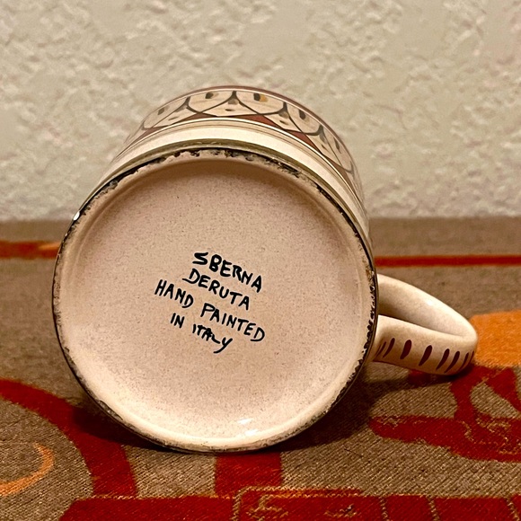 Starbucks 2008 Holiday Deruta Italy Hand Painted 10oz Coffee Mug Gold Detailing - Picture 6 of 7